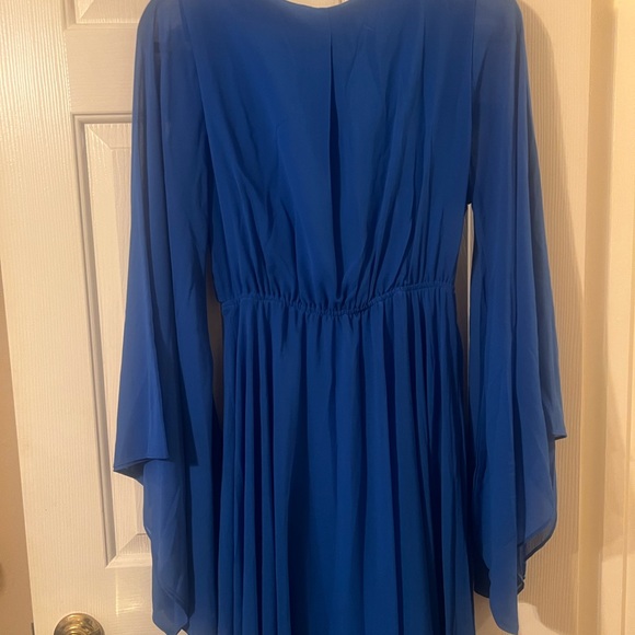 NWT Meghan LA Women’s Royal Blue 70’s Boho Sunset Maxi Dress Size Small - Picture 11 of 12